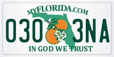 FL license plate 0303NA
