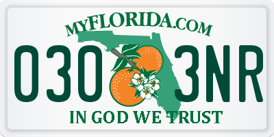 FL license plate 0303NR