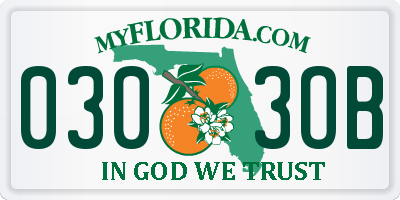 FL license plate 0303OB