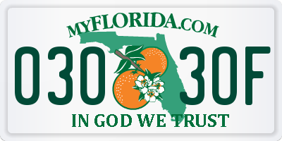 FL license plate 0303OF