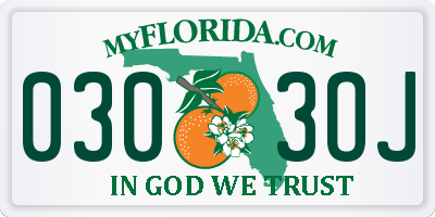 FL license plate 0303OJ