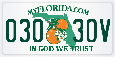 FL license plate 0303OV