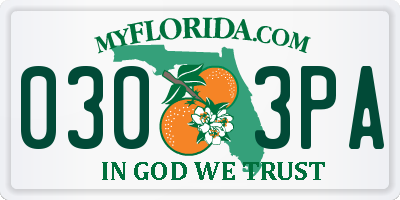 FL license plate 0303PA