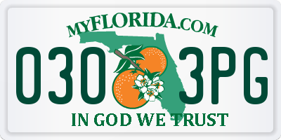 FL license plate 0303PG