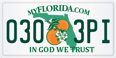 FL license plate 0303PI