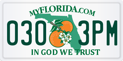FL license plate 0303PM
