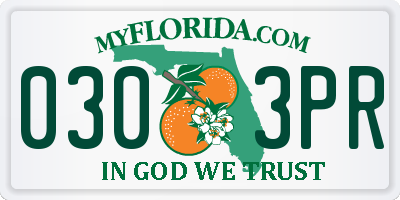 FL license plate 0303PR