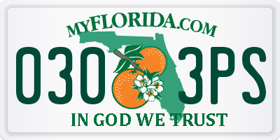 FL license plate 0303PS