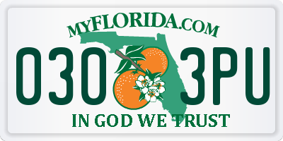 FL license plate 0303PU