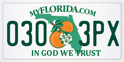 FL license plate 0303PX