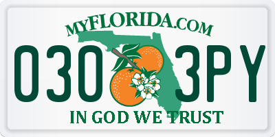 FL license plate 0303PY