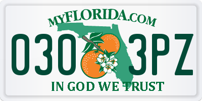 FL license plate 0303PZ