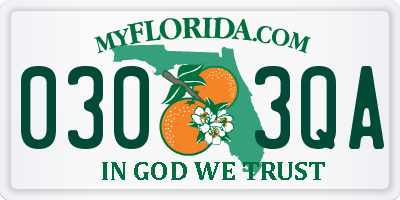 FL license plate 0303QA