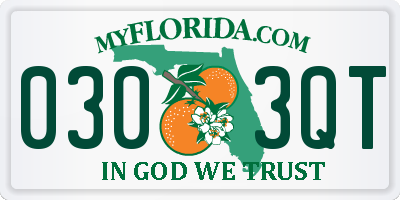 FL license plate 0303QT
