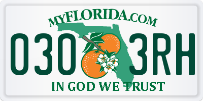 FL license plate 0303RH