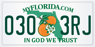 FL license plate 0303RJ