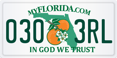 FL license plate 0303RL