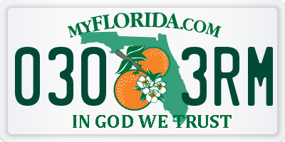 FL license plate 0303RM