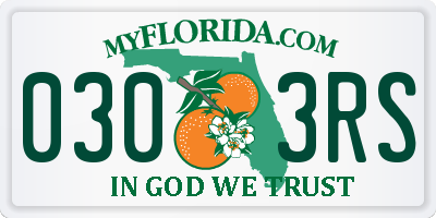 FL license plate 0303RS