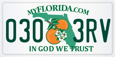 FL license plate 0303RV