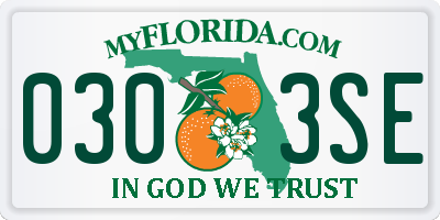 FL license plate 0303SE