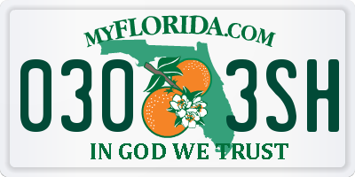FL license plate 0303SH