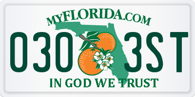 FL license plate 0303ST