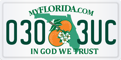 FL license plate 0303UC