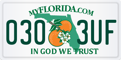 FL license plate 0303UF
