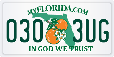 FL license plate 0303UG