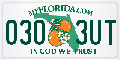 FL license plate 0303UT