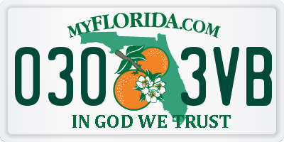 FL license plate 0303VB