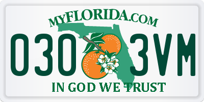 FL license plate 0303VM