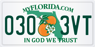 FL license plate 0303VT