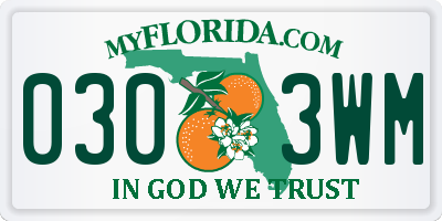 FL license plate 0303WM