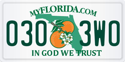 FL license plate 0303WO