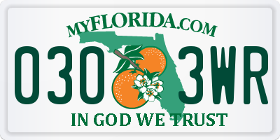 FL license plate 0303WR