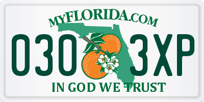FL license plate 0303XP