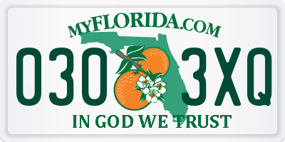 FL license plate 0303XQ