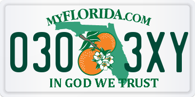 FL license plate 0303XY