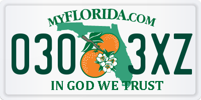 FL license plate 0303XZ