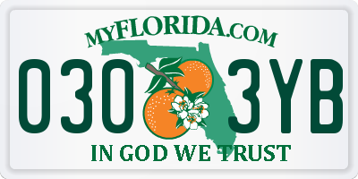 FL license plate 0303YB