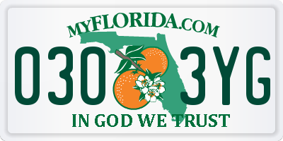 FL license plate 0303YG