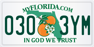 FL license plate 0303YM