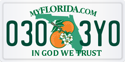 FL license plate 0303YO