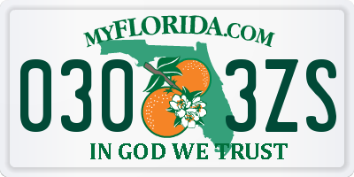 FL license plate 0303ZS