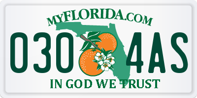 FL license plate 0304AS