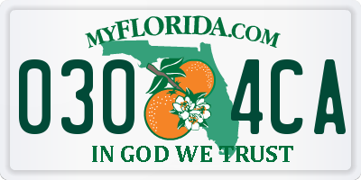 FL license plate 0304CA