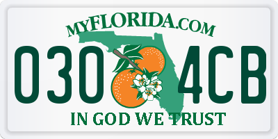 FL license plate 0304CB