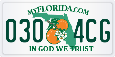 FL license plate 0304CG